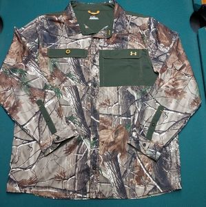 Men's 3XL Under Armour Camo All Season Gear Button Up Hunting Shirt